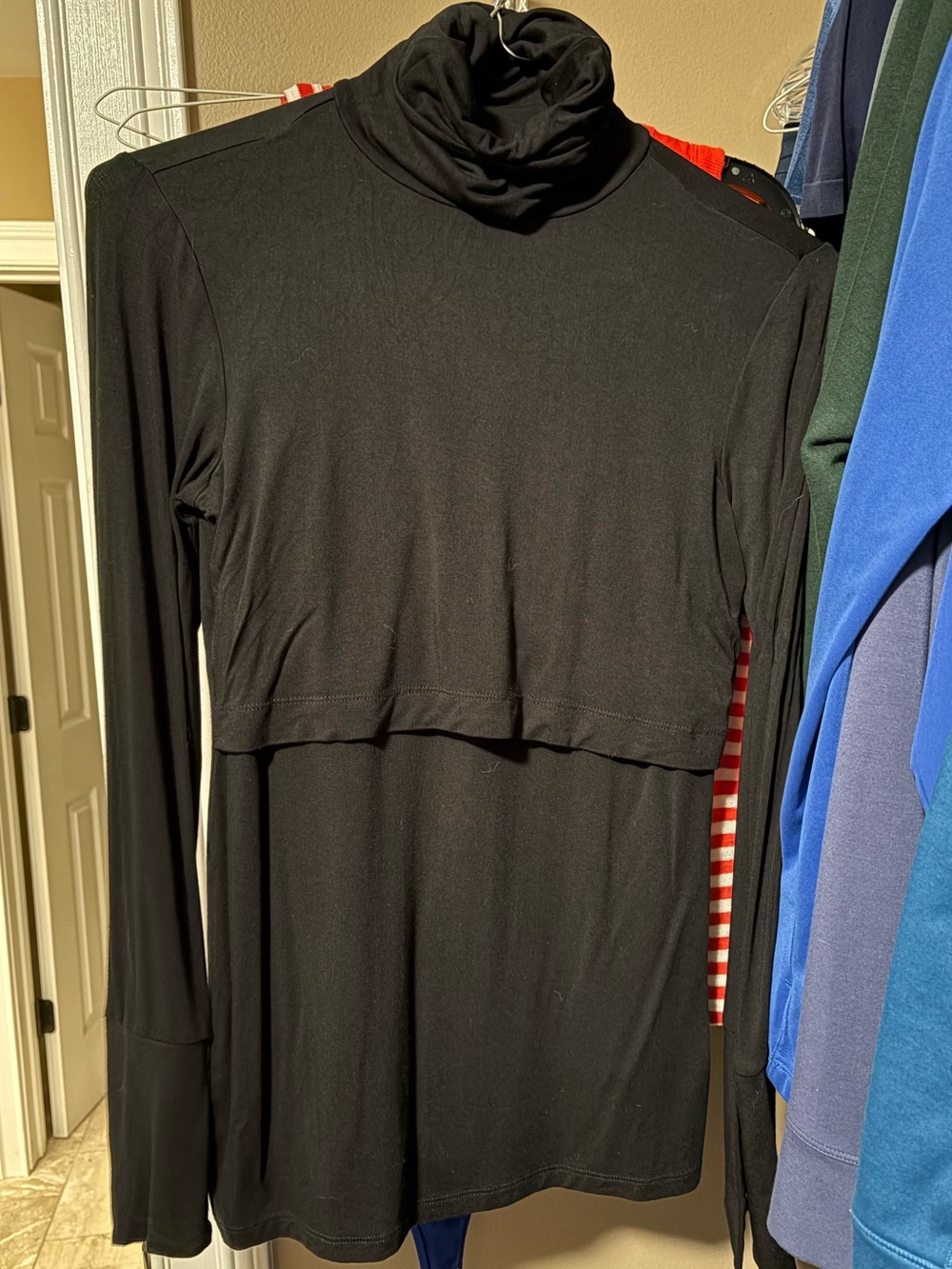 Seraphine Black Long Sleeve Turtleneck Top